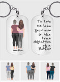 The True Definition Of A Mother - Gift for Step Mom - Personalized Stainless Steel Keychain