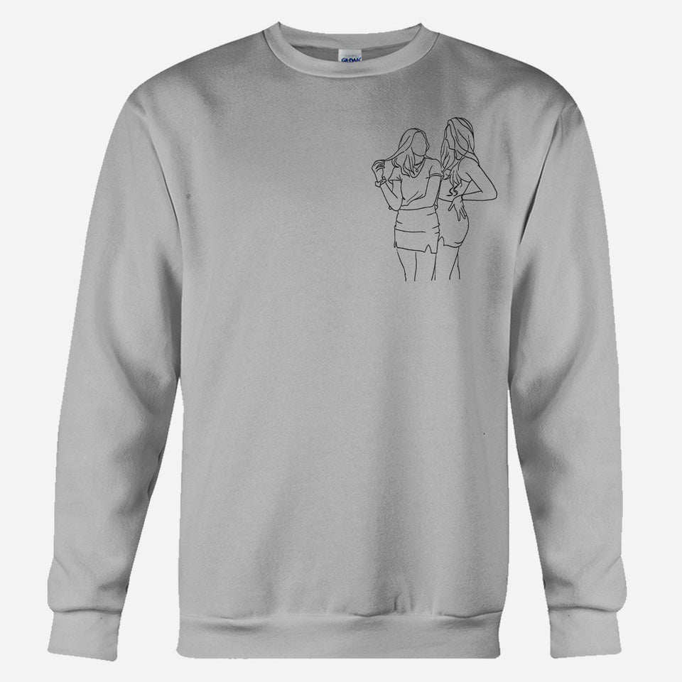 Custom Line Art - Personalized granddaughter Embroidered Sweater