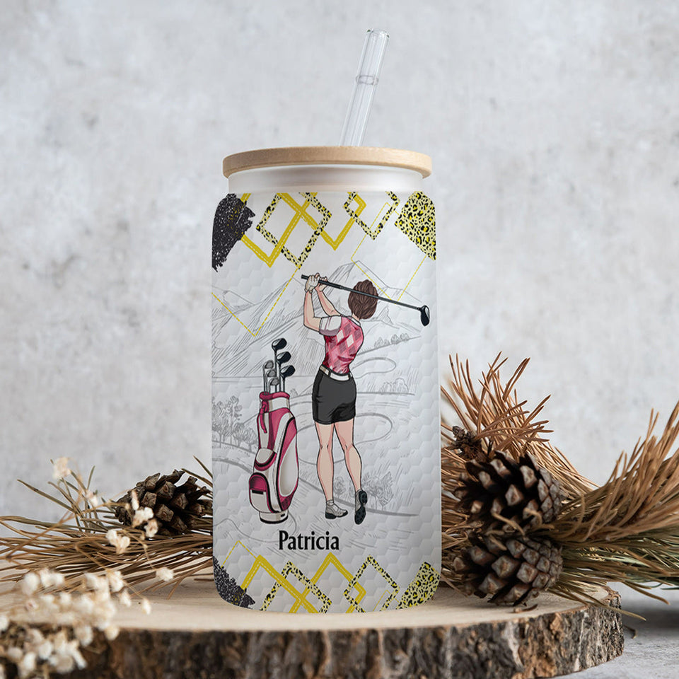 Golf Instruction - Golf gift for her, girlfriend, wife, daughter - Personalized Can Glass