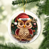 Beautiful Owl - Personalized Owl Ornament