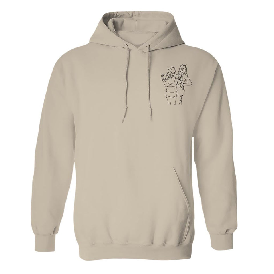 Custom Line Art - Personalized Daughter Embroidered Hoodie