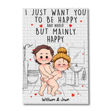 Save Water Shower Together - Personalized Couple Canvas And Poster