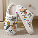 Dear Santa Define Naughty - Personalized Cat Slippers