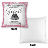 We've Been Keeping A Little Secret - Personalized Pregnancy Sequin Pillow Cover