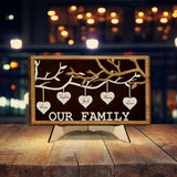 Family Tree Hanging - Personalized Family 2 Layered Wood Sign / Wood Plaque