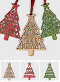 Family Name Christmas Tree - Personalized Family Ornament