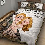 Love Me Like You Love Deer Season - Personalized Hunting Quilt Set