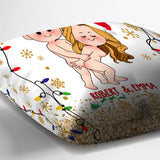 If You're Nice I'll Be Naughty - Personalized Couple Throw Pillow