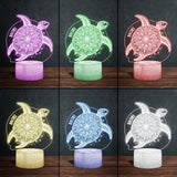Love Turtle - Personalized Turtle Shaped Plaque Light Base