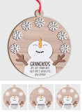 Grandkids Are Like Snowflakes - Gift for grandma - Personalized 2 Layered Piece Ornament