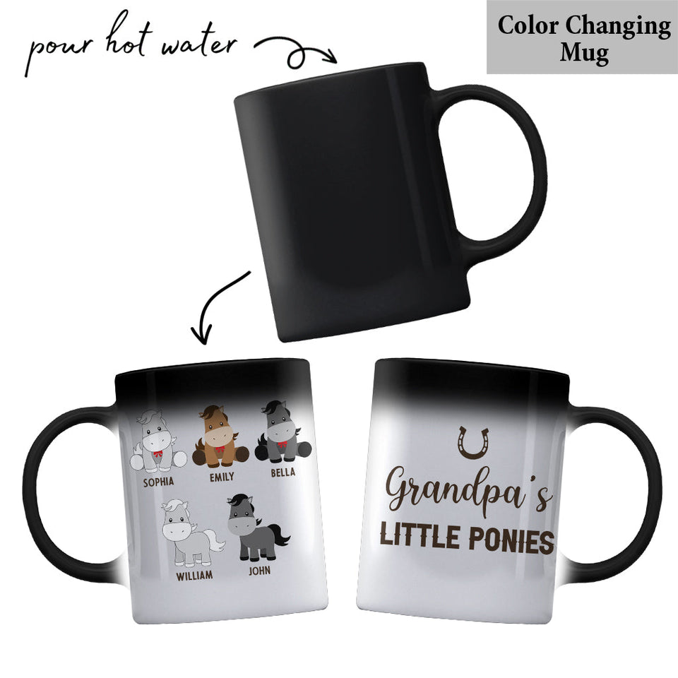 Daddy's Little Ponies - Horse gift for dad,grandpa, husband, him - Personalized Mug