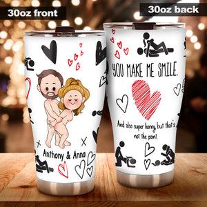 You Make Me Smile - Personalized Couple Tumbler
