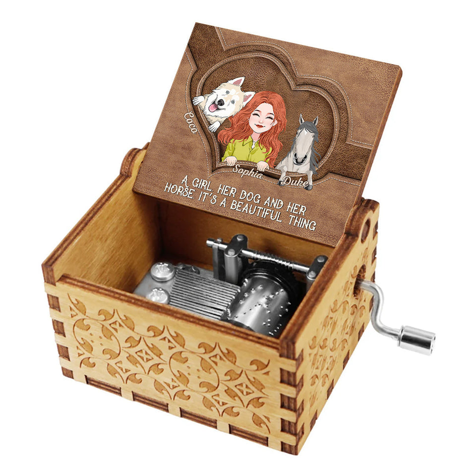 What A Beautiful Thing - Personalized Horse Hand Crank Music Box