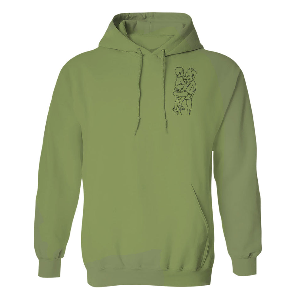 Custom Line Art - Personalized Grandpa Embroidered Hoodie