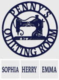 Quilting Room - Personalized Quilting Cut Metal Sign