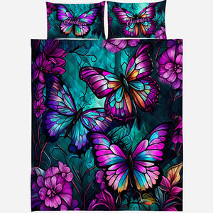 Beautiful Butterflies - Personalized Butterfly Quilt Set