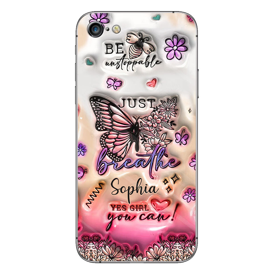 Positive Affirmations Butterfly - Personalized Butterfly Clear Phone Case