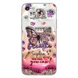 Positive Affirmations Butterfly - Personalized Butterfly Clear Phone Case