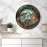 Turn Back The Clock - Personalized Turtle Round Metal Sign