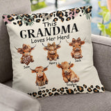 Grandma/ Nana/ Mimi... Loves Her Herd - Personalized Grandma Throw Pillow