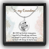 Birthday Flower - Gift for mom, wife,girlfriend, grandma - Personalized Round Pendant Necklace