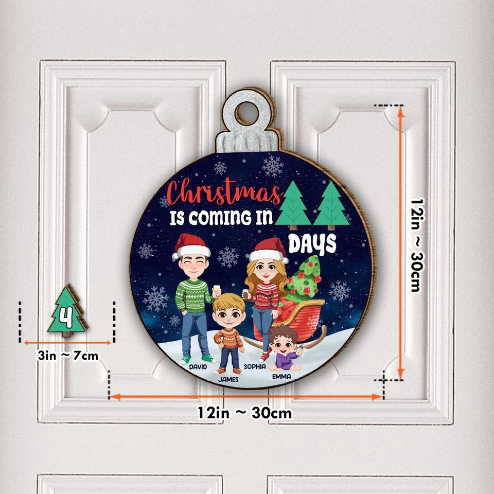 Christmas Coming In - Personalized Family Interchangeable Seasonal Wood Sign