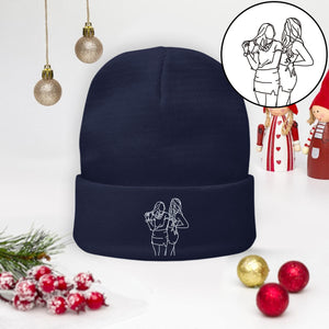 Custom Photo - Personalized Aunt Embroidered Beanie