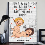 Save Water Shower Together - Personalized Couple Canvas And Poster