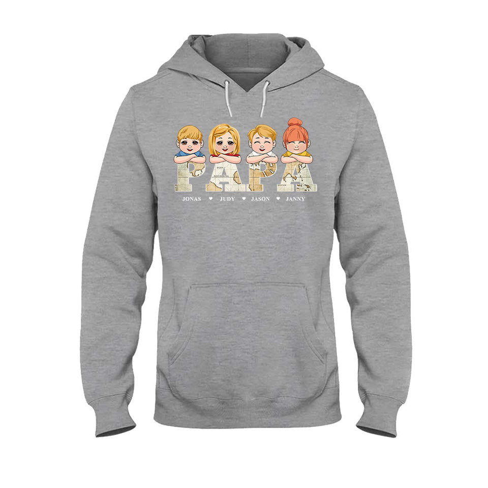 Vintage Map Title - Personalized Father T-shirt & Hoodie