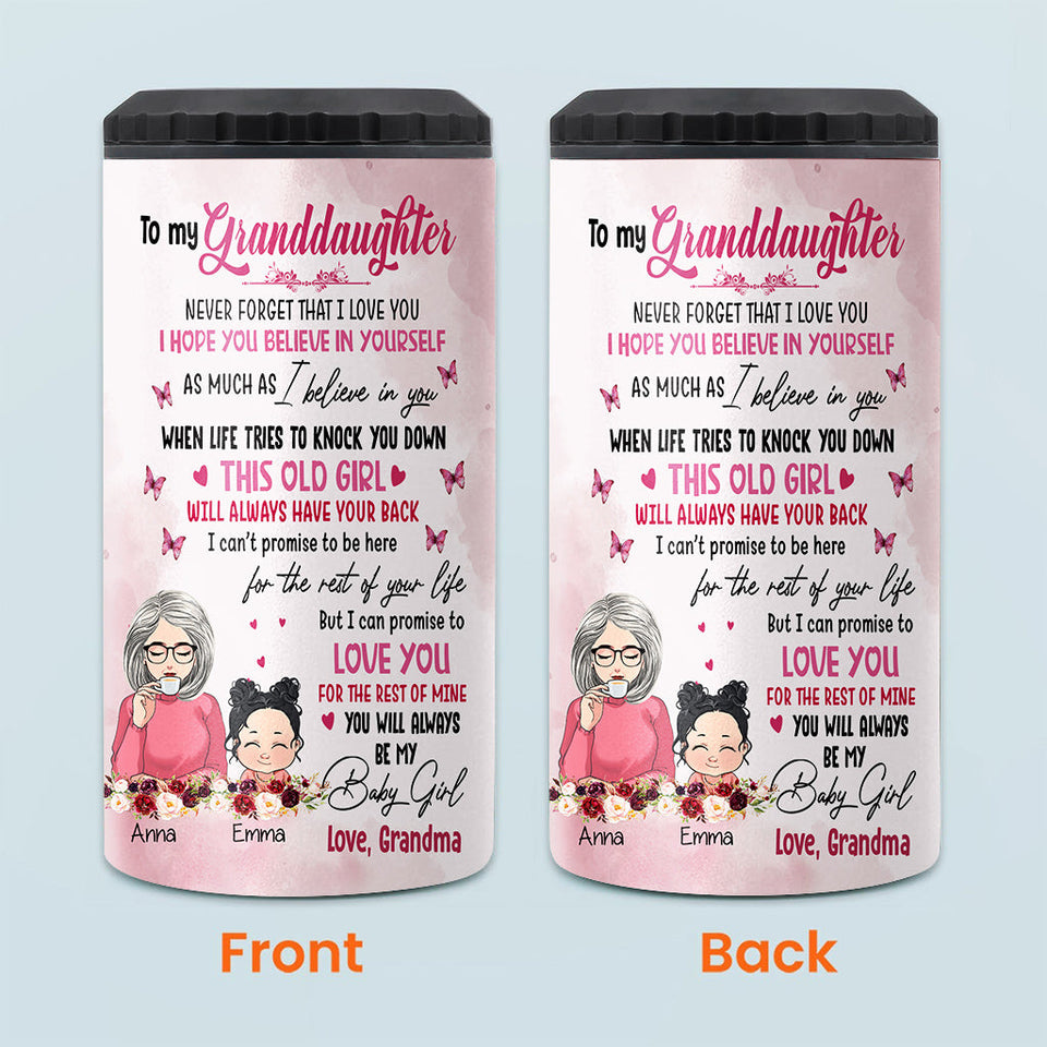To My Granddaughter - Personalized Grandma Can Cooler