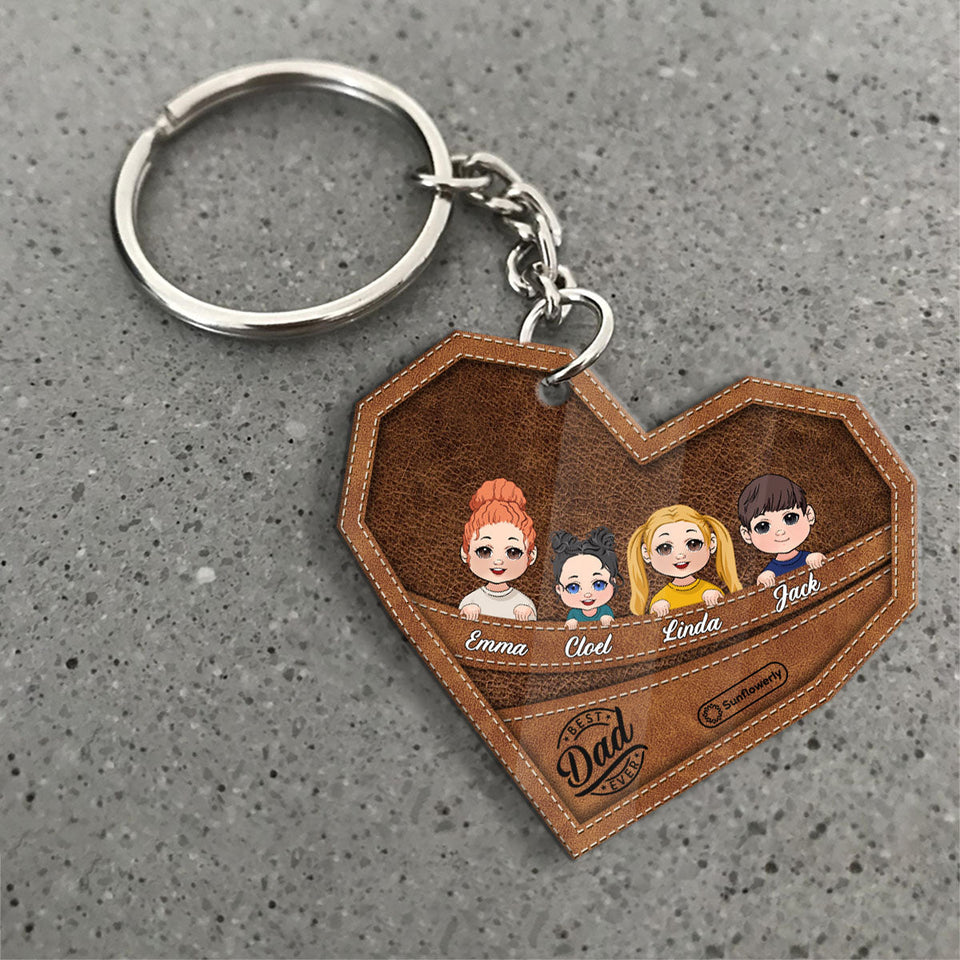 Best Dad/Grandma/Grandpa/Mom Ever - Personalized Father Keychain