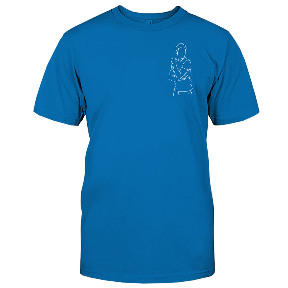 Custom Line Art - Personalized grandson Embroidered T-shirt
