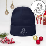 Custom Photo - Personalized Father Embroidered Beanie