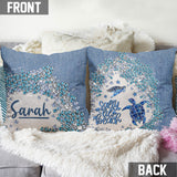 Turtle Bling - Personalized Turtle Throw Pillow