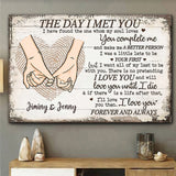 The Day I Met You - Personalized Couple Canvas And Poster