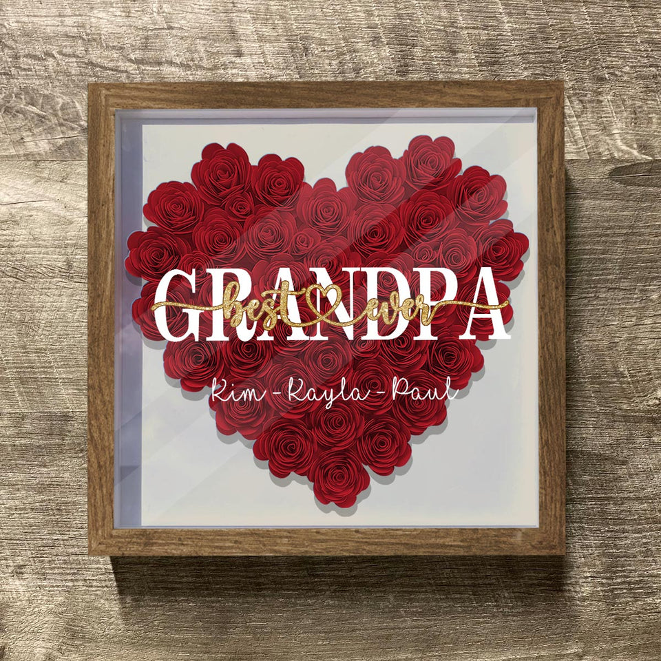 Best Mommy Ever - Gift for mom, grandma, grandpa, dad, aunt, sister - Personalized Flower Shadow Box