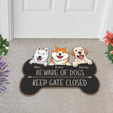 Beware Of The Dog - Personalized Dog Shaped Doormat