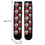 Custom Face Heart Pattern - Personalized Grandma Socks