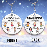 This Grandpa Belongs To - Personalized Grandpa Keychain