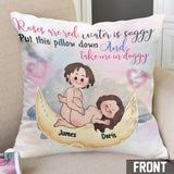 Roses Are Red Water Is Soggy - Personalized Couple Throw Pillow
