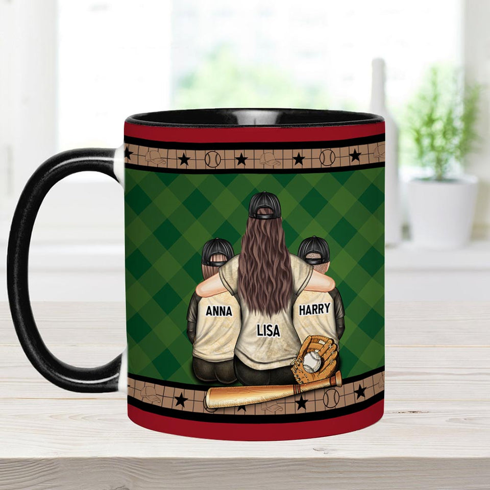 My Heart Is On That Field - Personalized Baseball Accent Mug
