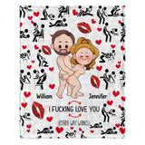 I Love You - Personalized Couple Blanket