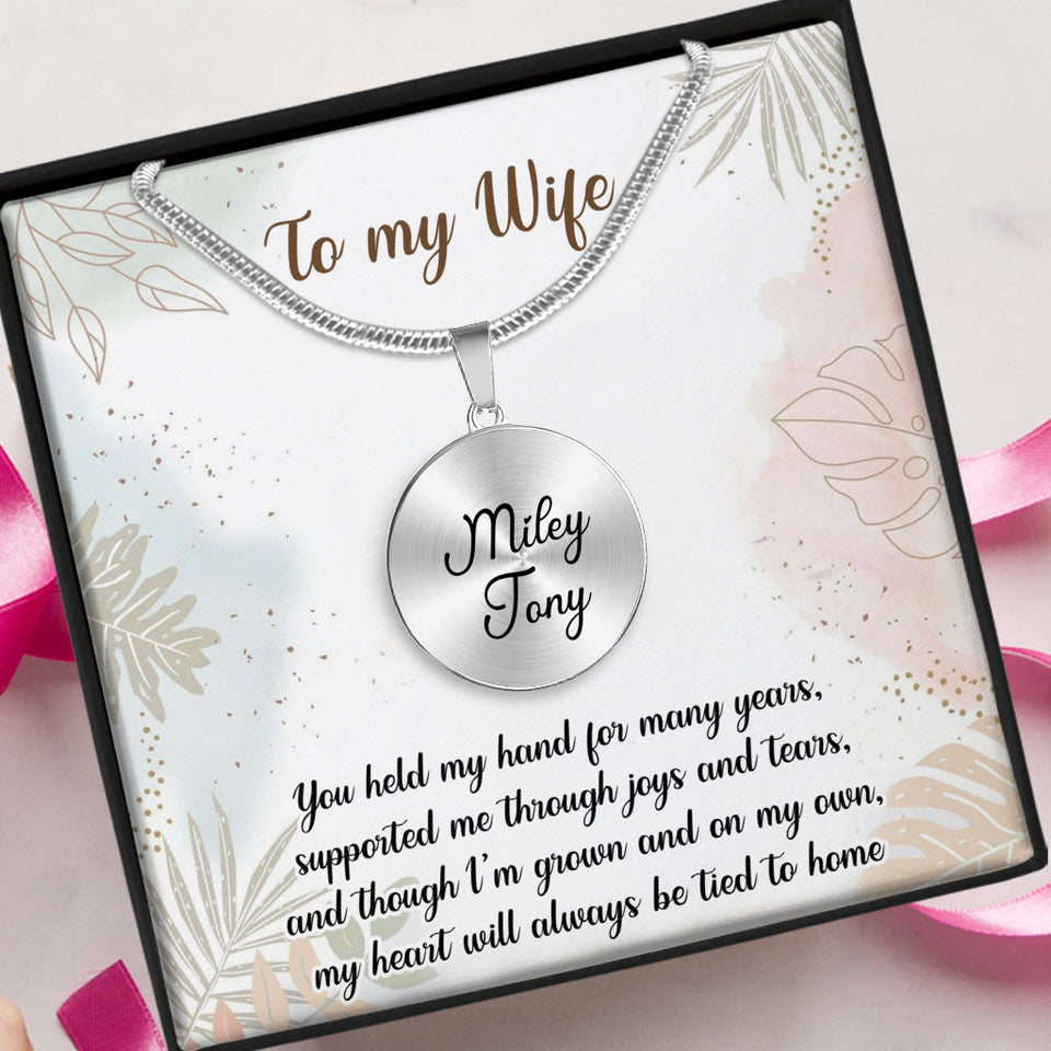 Birthday Flower - Gift for mom, wife,girlfriend, grandma - Personalized Round Pendant Necklace