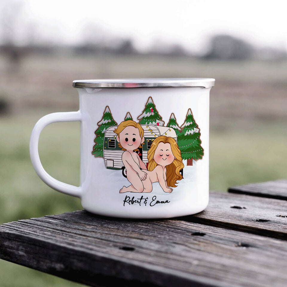 Together Is Our Favorite Place To Be - Personalized Camping Enamel Mug