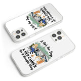 A Girl Her Dog And Her Camper - Camping gift for dog lover - Personalized Clear Phone Case