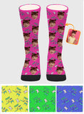 Custom Face Party Pattern - Personalized granddaughter Socks