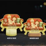 I Love You - Personalized Couple Shaped Plaque Light Base