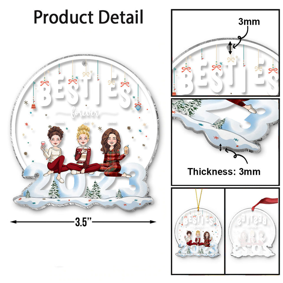 Besties Forever - Personalized Bestie Transparent Ornament