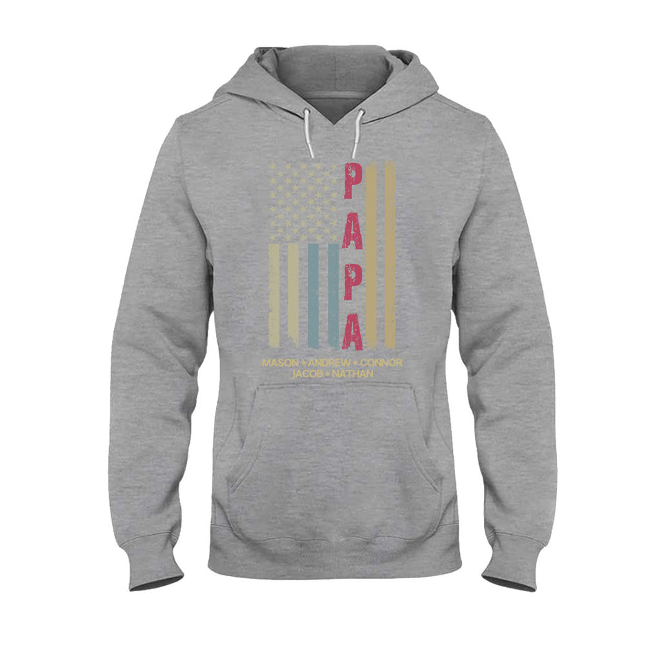 American Flag - Personalized Grandpa T-shirt & Hoodie