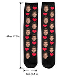 Custom Face Heart Pattern - Personalized Son Socks